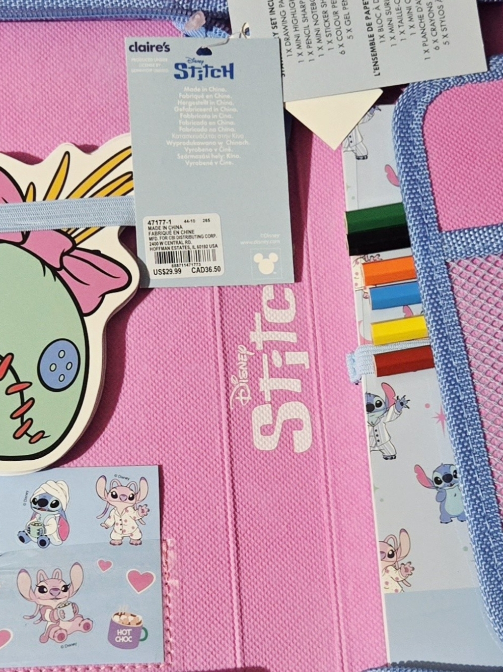 Disney Stitch Kids Blue Plush Backpack and Water Bottle Set - Picture 3 of 6